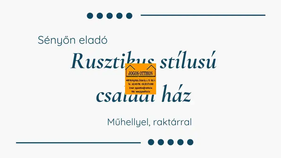 eladó családi ház, Sényő